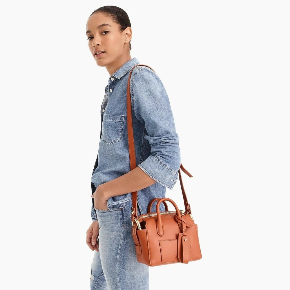 NWT J. Crew Harper Mini Satchel in Italian Leather - Picture 3 of 7